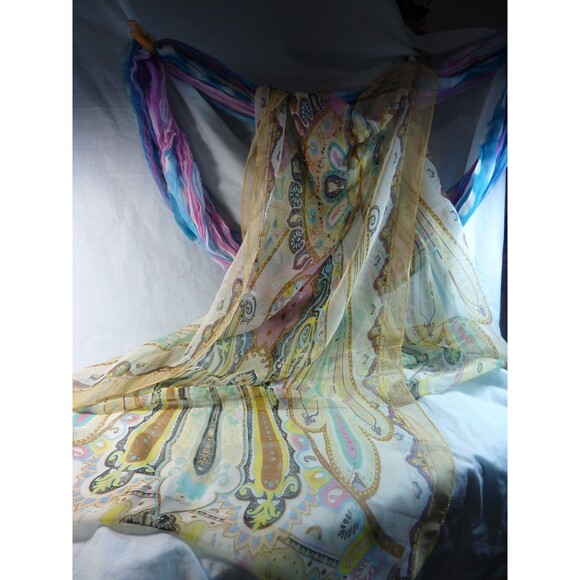 Cowl Scarf  66" diameter  &  Dupatta Rectangle Scarf-Shawl-Stole  64" x 19" - Picture 1 of 6